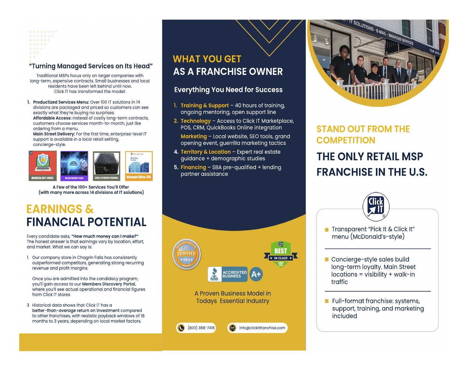 Click IT franchise brochure preview page 2