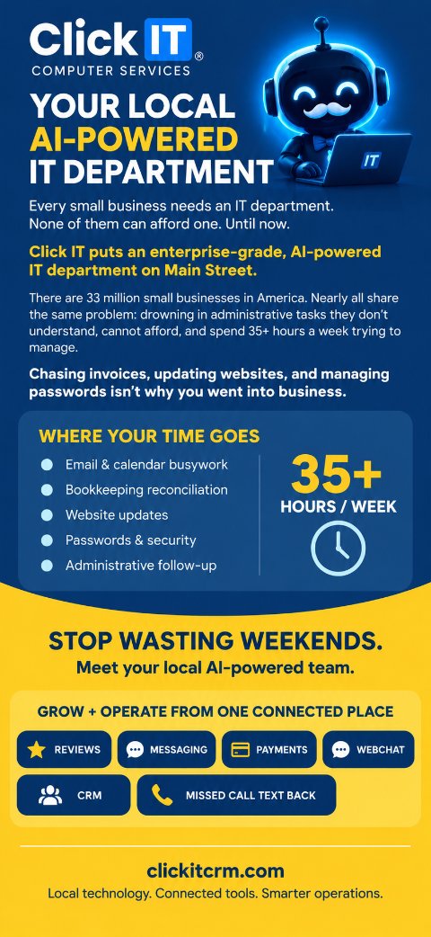 Click IT rack card, front: Your local AI-powered IT department